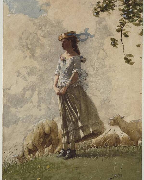 Winslow Homer (american Poster featuring the painting Fresh Air by Winslow Homer