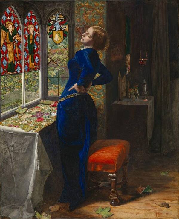 Sir John Everett Millais Poster featuring the painting Mariana by John Everett Millais