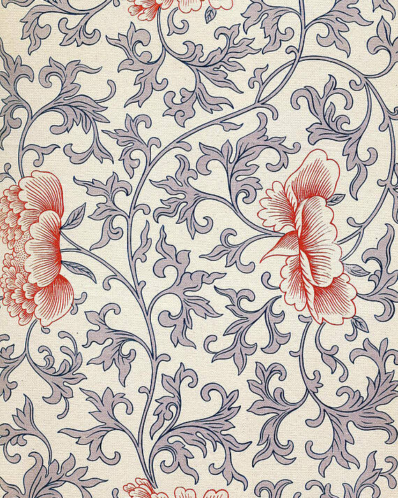 Bright Pastel Flower Art Pattern Vintage Ethnic Asian Wall Art Prints Poster By Wall Art Prints