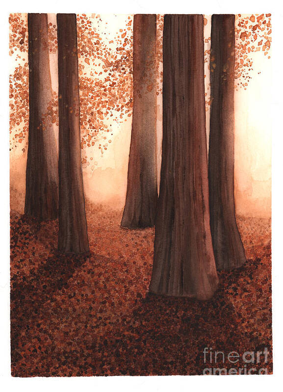 Art Poster featuring the painting A Light in the Woods by Hilda Wagner