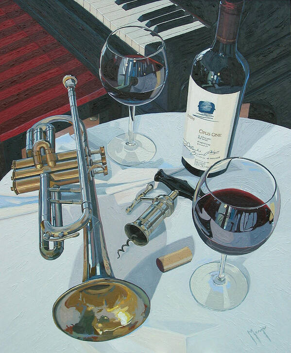 Wine Art Poster featuring the painting A Measure of Opus by Christopher Mize