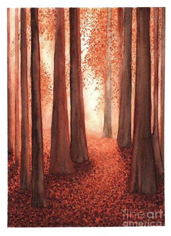 Redwoods Poster featuring the painting A Walk in the Redwoods by Hilda Wagner