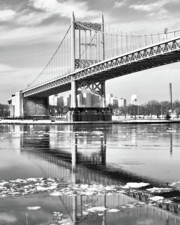 Triboro Bridge Poster featuring the photograph A Winter Portrait of the Triboro Bridge by Cate Franklyn