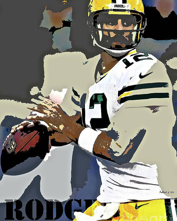 Aaron Rodgers, Green Bay Packers, number 12 Poster by Thomas