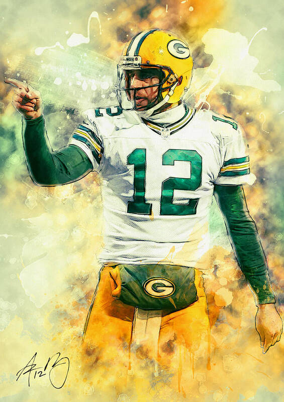 Aaron Rodgers Poster featuring the painting Aaron Rodgers by Zapista OU