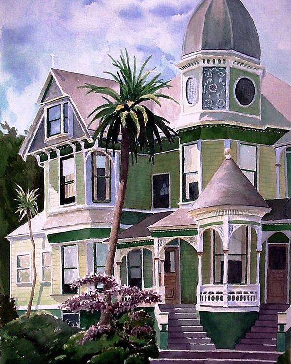 Landscape Poster featuring the painting Alameda Victorian by John West