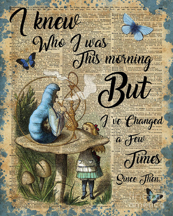 Alice In Wonderland Quote Vintage Dictionary Page Print Art Picture Imagination 