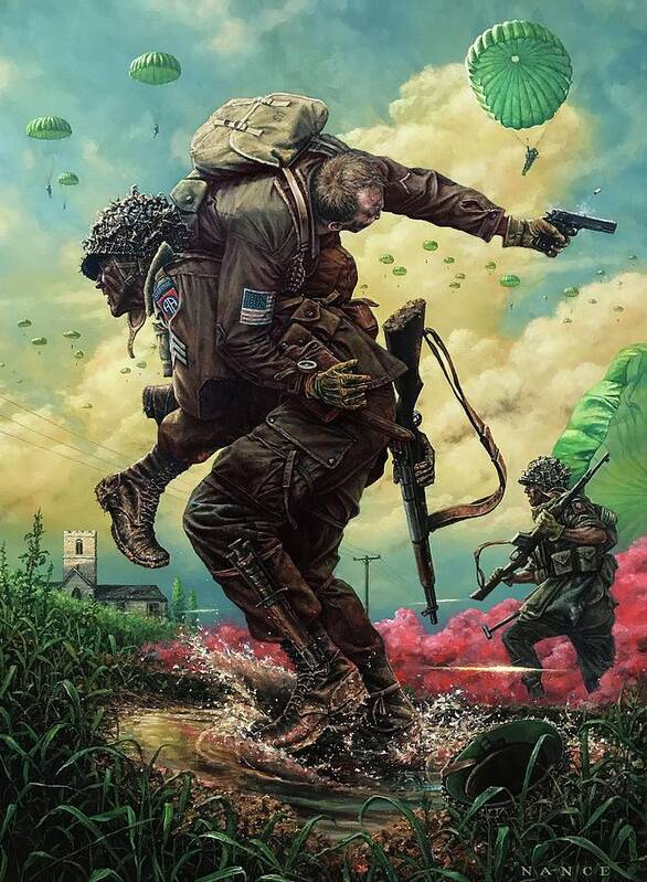 82nd Airborne Division Poster featuring the painting All The Way by Dan Nance