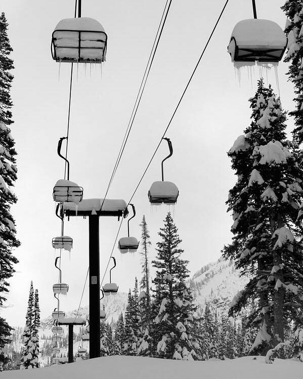 Chairlift Poster featuring the photograph Alta October by Brett Pelletier
