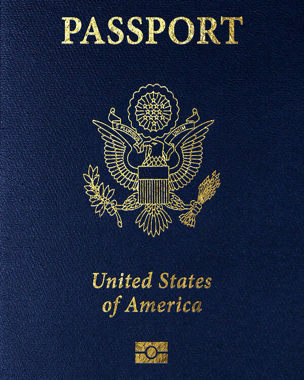 “passports” Collection Serge Averbukh Poster featuring the digital art American Passport Cover by Serge Averbukh
