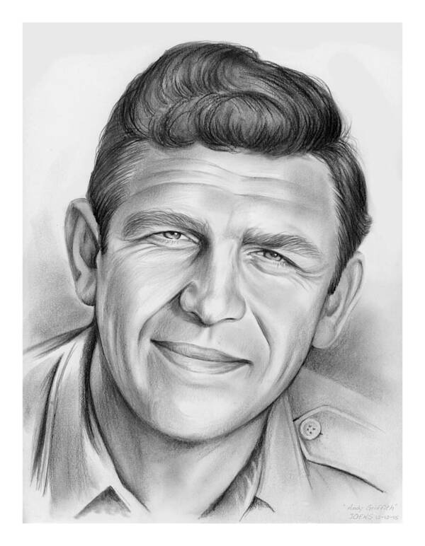 Andy Griffith Poster featuring the drawing Andy Griffith by Greg Joens