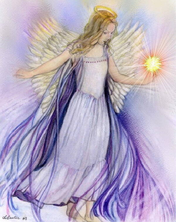 Angel Poster featuring the pastel Angel by L Lauter