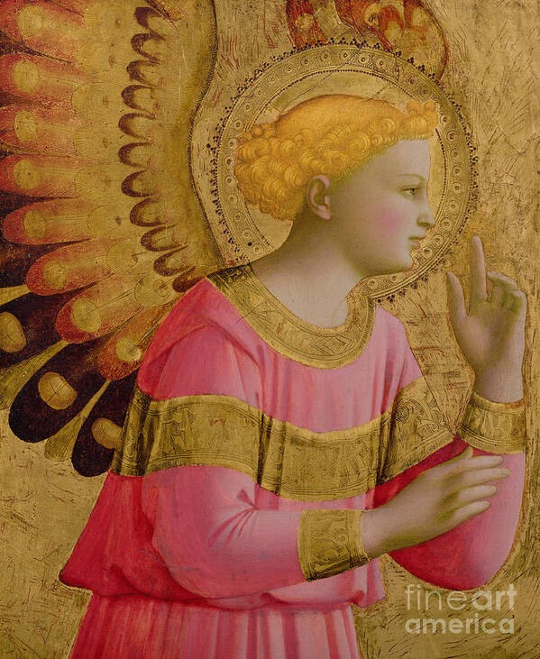 Annunciatory Poster featuring the painting Annunciatory Angel by Fra Angelico