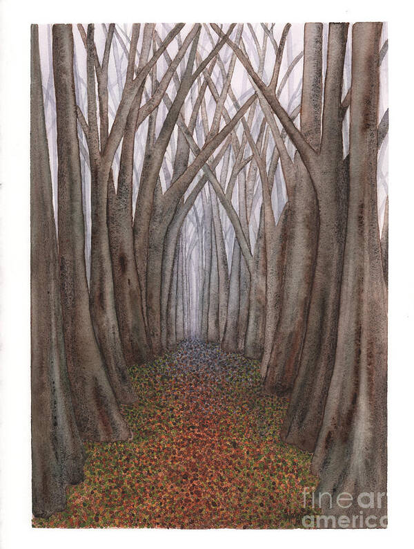 Forest Poster featuring the painting Another Trip into the Woods by Hilda Wagner