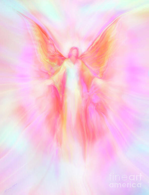 Archangels Poster featuring the painting Archangel Metatron Reaching Out in Compassion by Glenyss Bourne