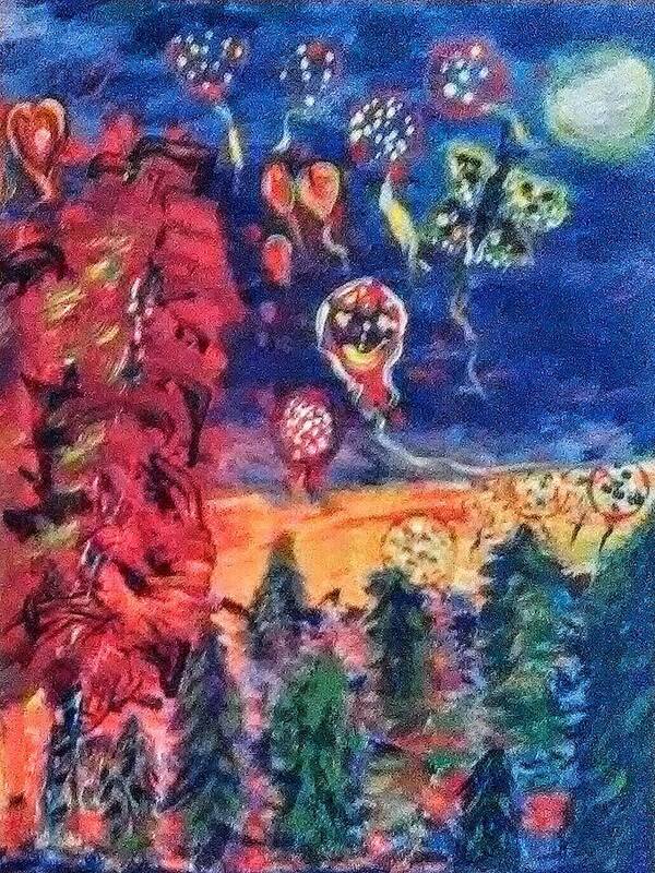 Balloons Poster featuring the painting Arising Dawn by Suzanne Berthier