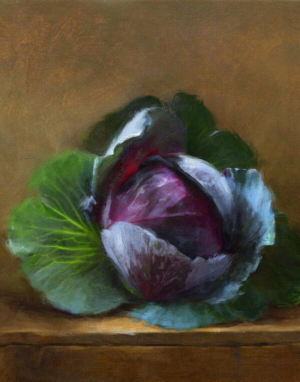 Cabbage Poster featuring the painting Autumn Cabbage by Robert Papp