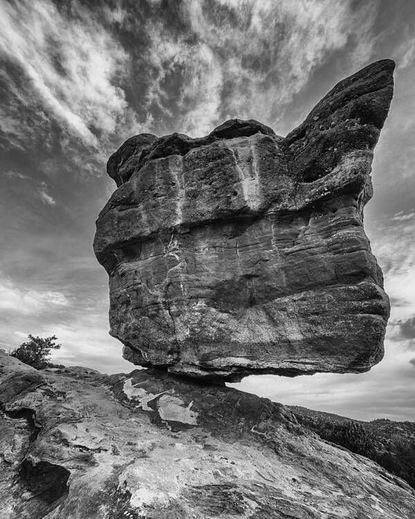 Sky Poster featuring the photograph Balanced Rock Monochrome by Darren White