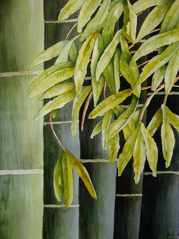 Bamboo Poster featuring the painting Bamboo by April Burton