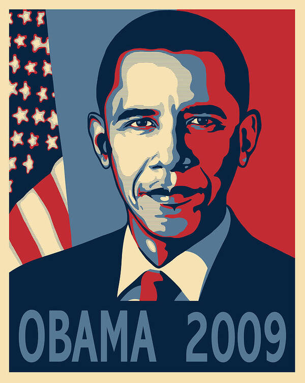 Portrait Poster Poster featuring the digital art Barack Obama Presidential Poster by Sue Brehant