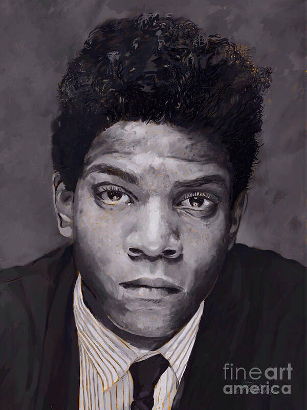 Basquiat Poster featuring the digital art Basquiat by Joe Roache