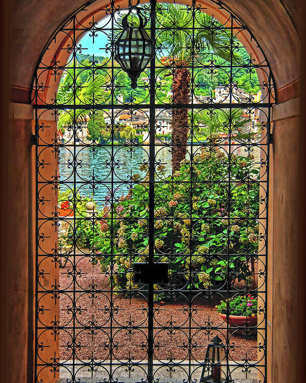 Wrought-iron Poster featuring the photograph Behind the Wrought-Iron Door by Hanny Heim