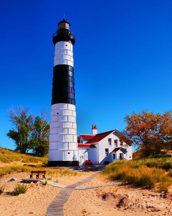 Beach Poster featuring the photograph Big Sable Point Lighthouse by Nick Zelinsky Jr