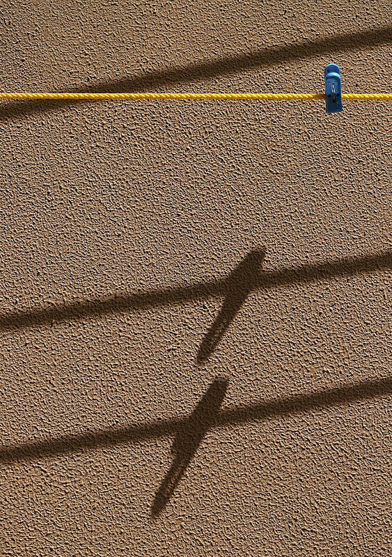 Minimal Poster featuring the photograph Blue Clothespin Shadow by Prakash Ghai