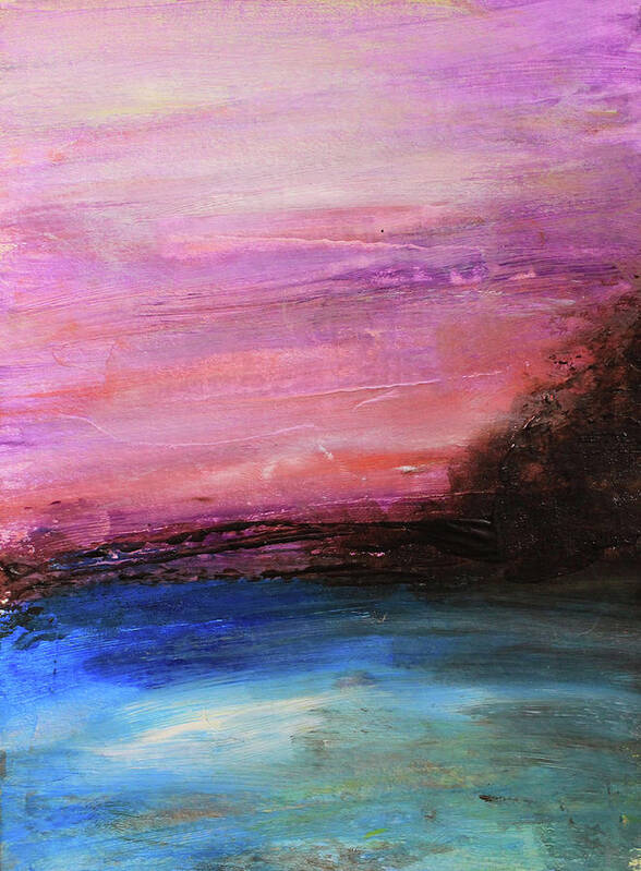 Pink Poster featuring the painting Blue Water Abstract by April Burton