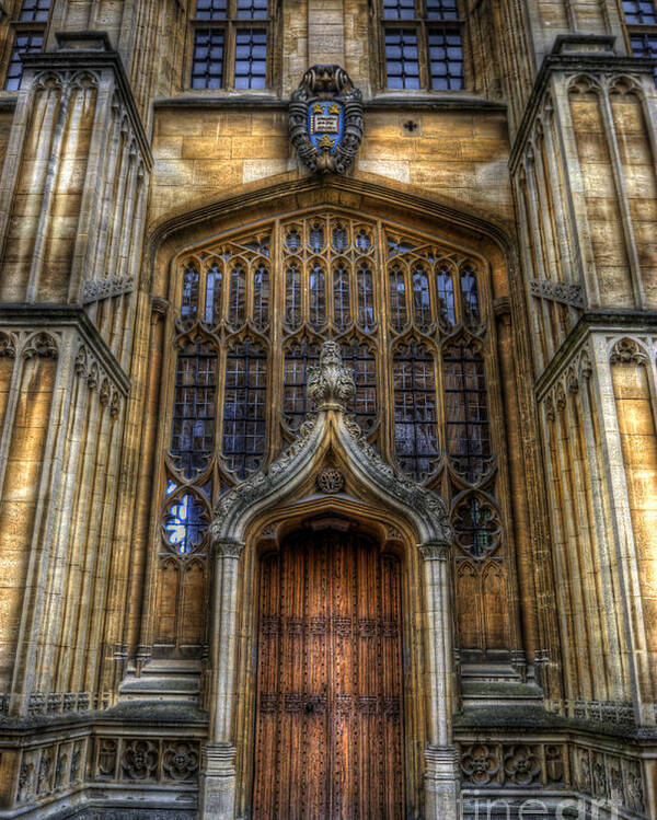 Yhun Suarez Poster featuring the photograph Bodleian Library Door - Oxford by Yhun Suarez