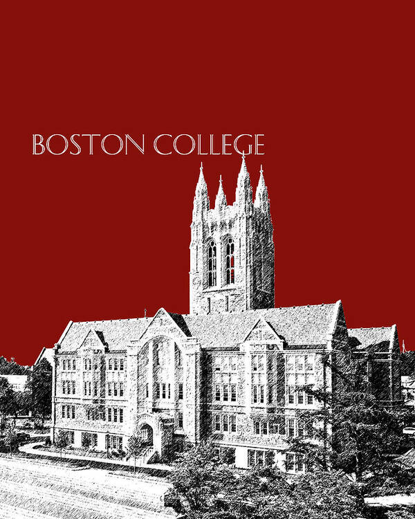 University Poster featuring the digital art Boston College - Maroon by DB Artist