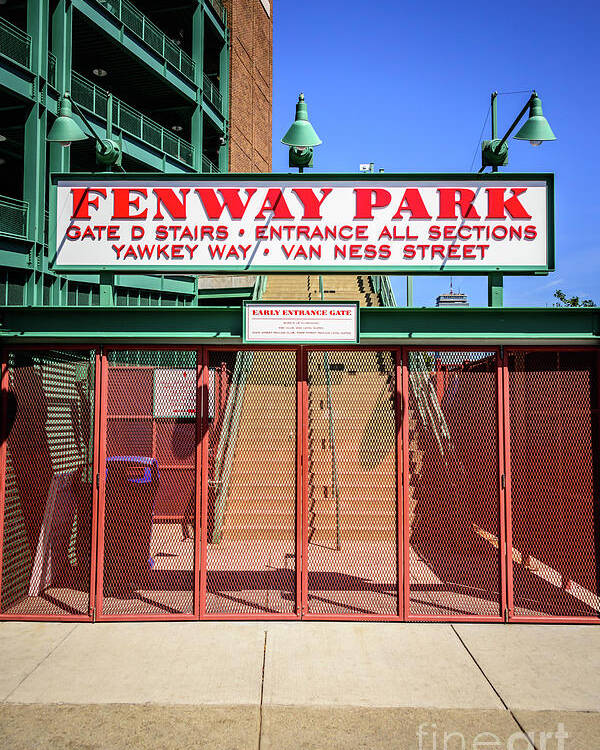 Boston Fenway Park Sign Gate D Entrance Poster by Paul Velgos