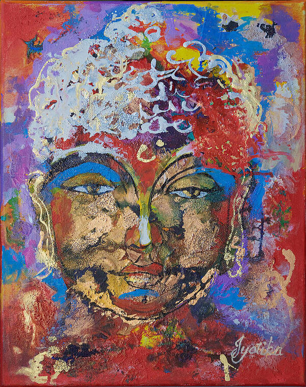  Poster featuring the painting Buddha by Jyotika Shroff