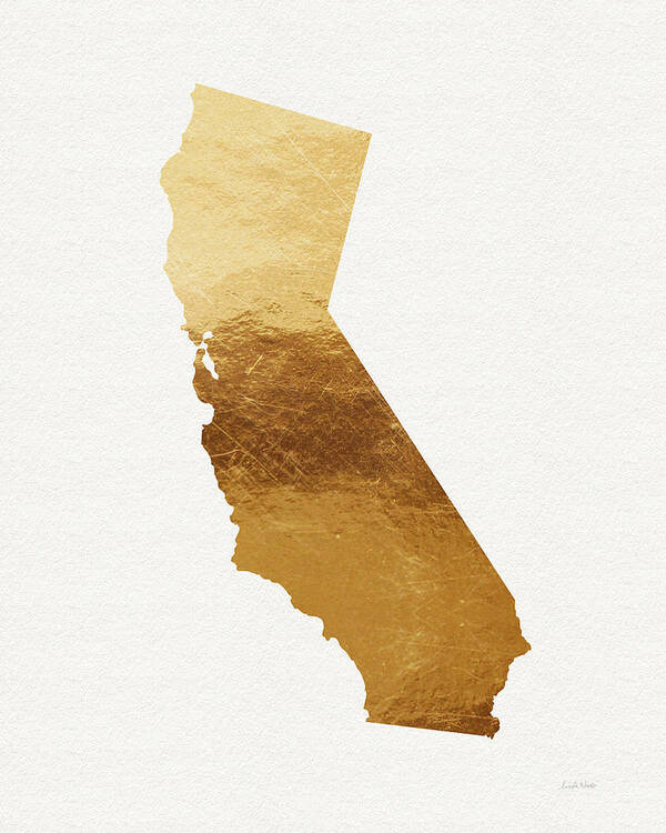 California Poster featuring the mixed media California Gold- Art by Linda Woods by Linda Woods