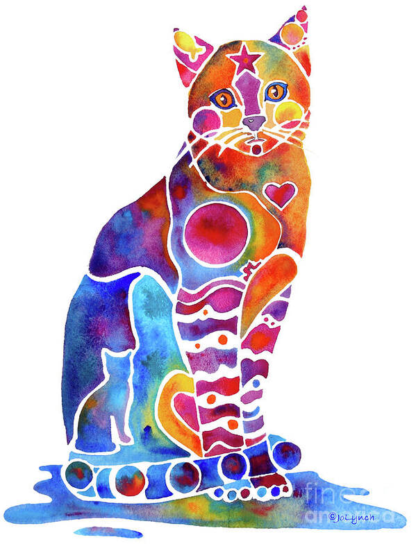 Cat Poster featuring the painting Carley Cat by Jo Lynch