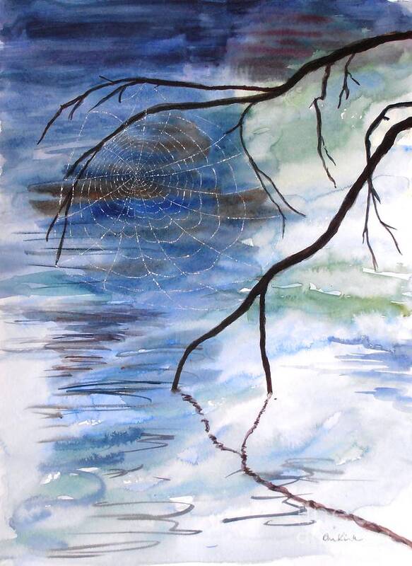 Water Poster featuring the painting Charlotte's Web by Diane Kirk