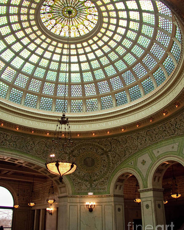 Art Poster featuring the photograph Chicago Cultural Center Dome by David Levin