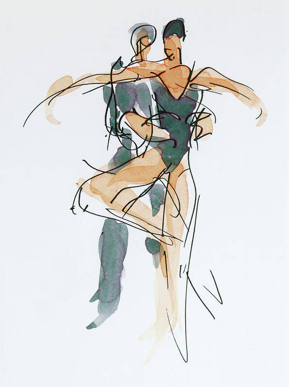 Choreographic Poster featuring the drawing Choreographic lesson at The Royal Ballet School 01 by Peregrine Roskilly