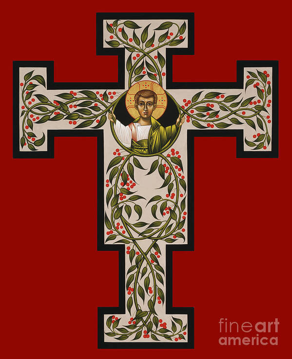 Christ Emmanuel Flowering Cross Poster featuring the painting Christ Emmanuel Flowering Cross 018 by William Hart McNichols