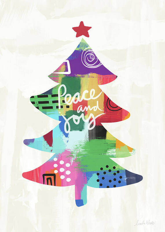 Christmas Poster featuring the painting Colorful Christmas Tree- Art by Linda Woods by Linda Woods