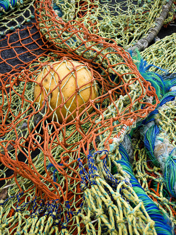Fishing Poster featuring the photograph Colorful Nets and Float by Carol Leigh