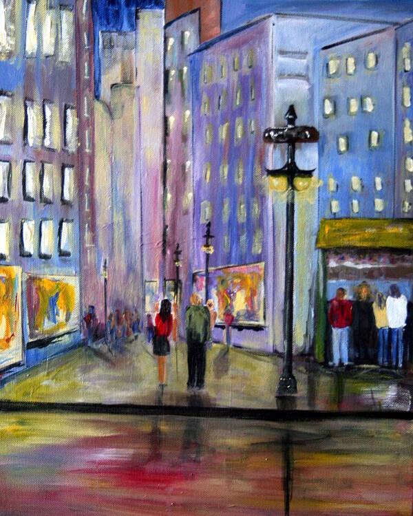 Cityscene Poster featuring the painting Come Away With Me by Julie Lueders 