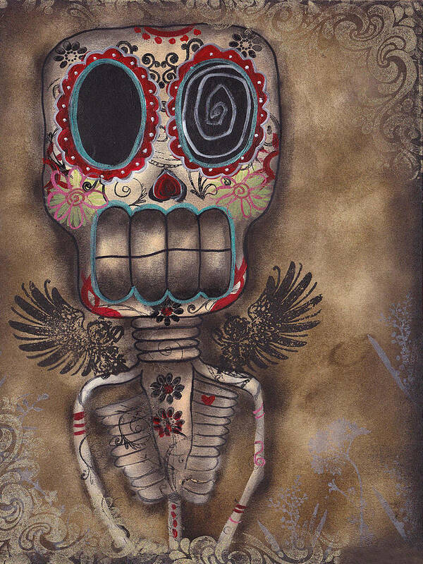 Day Of The Dead Poster featuring the painting Coming for You by Abril Andrade