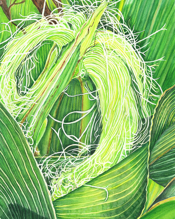 Corn Poster featuring the painting Corn Silk by Lori Taylor
