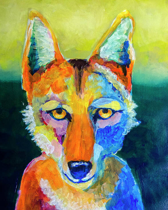 Coyote Poster featuring the painting Coyote by Rick Mosher