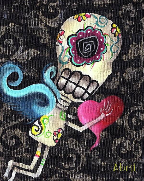 Day Of The Dead Poster featuring the painting Cupido by Abril Andrade