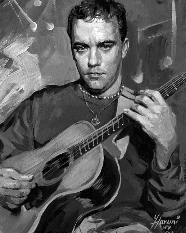Dave Matthews Poster featuring the painting Dave Matthews by Ylli Haruni
