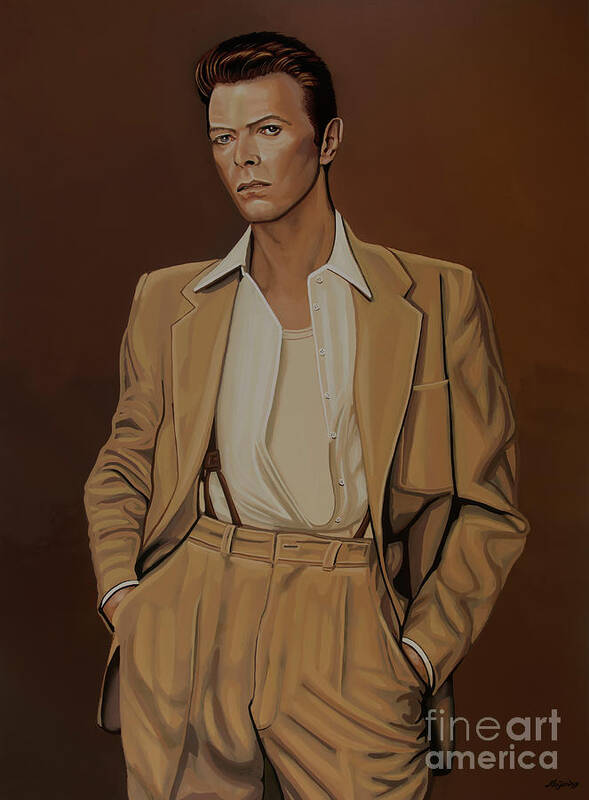 David Bowie Poster featuring the painting David Bowie Four Ever by Paul Meijering