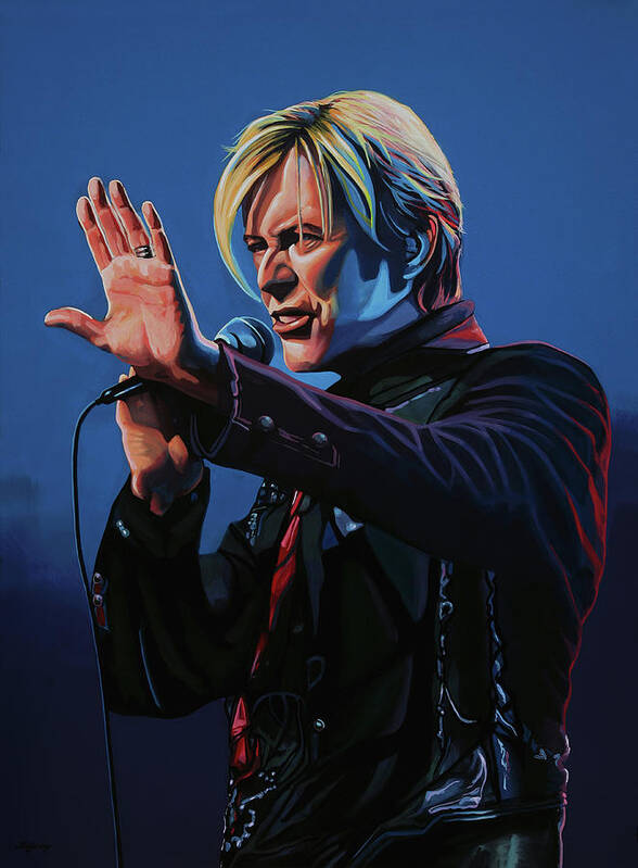 David Bowie Poster featuring the painting David Bowie Live Painting by Paul Meijering
