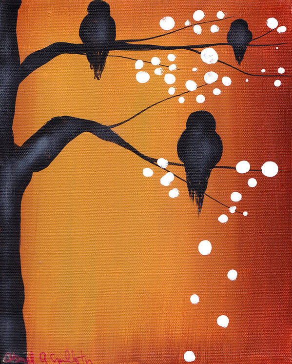 Birds Poster featuring the painting Dawn by Abril Andrade